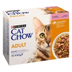 Purina Cat Chow Chat Adulte Saumon 10 X 85 G