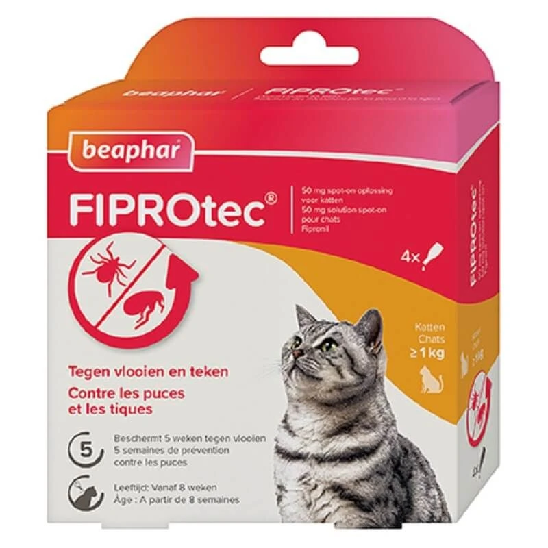 Beaphar Fiprotec Spot-on Chat X4 1 Beaphar Fiprotec Spot-on Chat X4