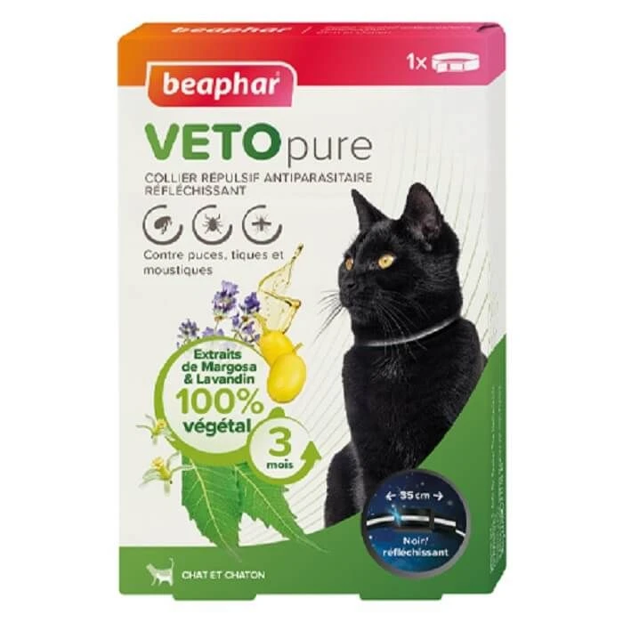 Beaphar VETOpure Chat Collier Antiparasitaire Réfléchissant 1 Beaphar VETOpure Chat Collier Antiparasitaire Réfléchissant
