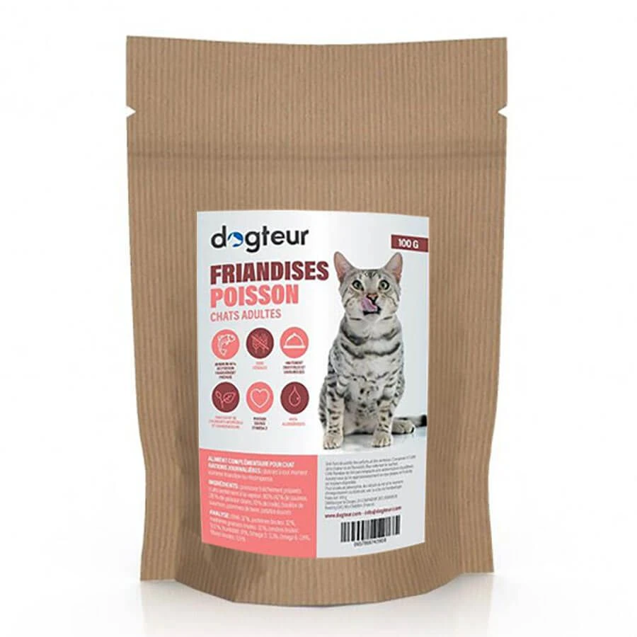 Dogteur Friandises Sans Céréales Au Poisson Chat 100 G 1 Dogteur Friandises Sans Céréales Au Poisson Chat 100 G