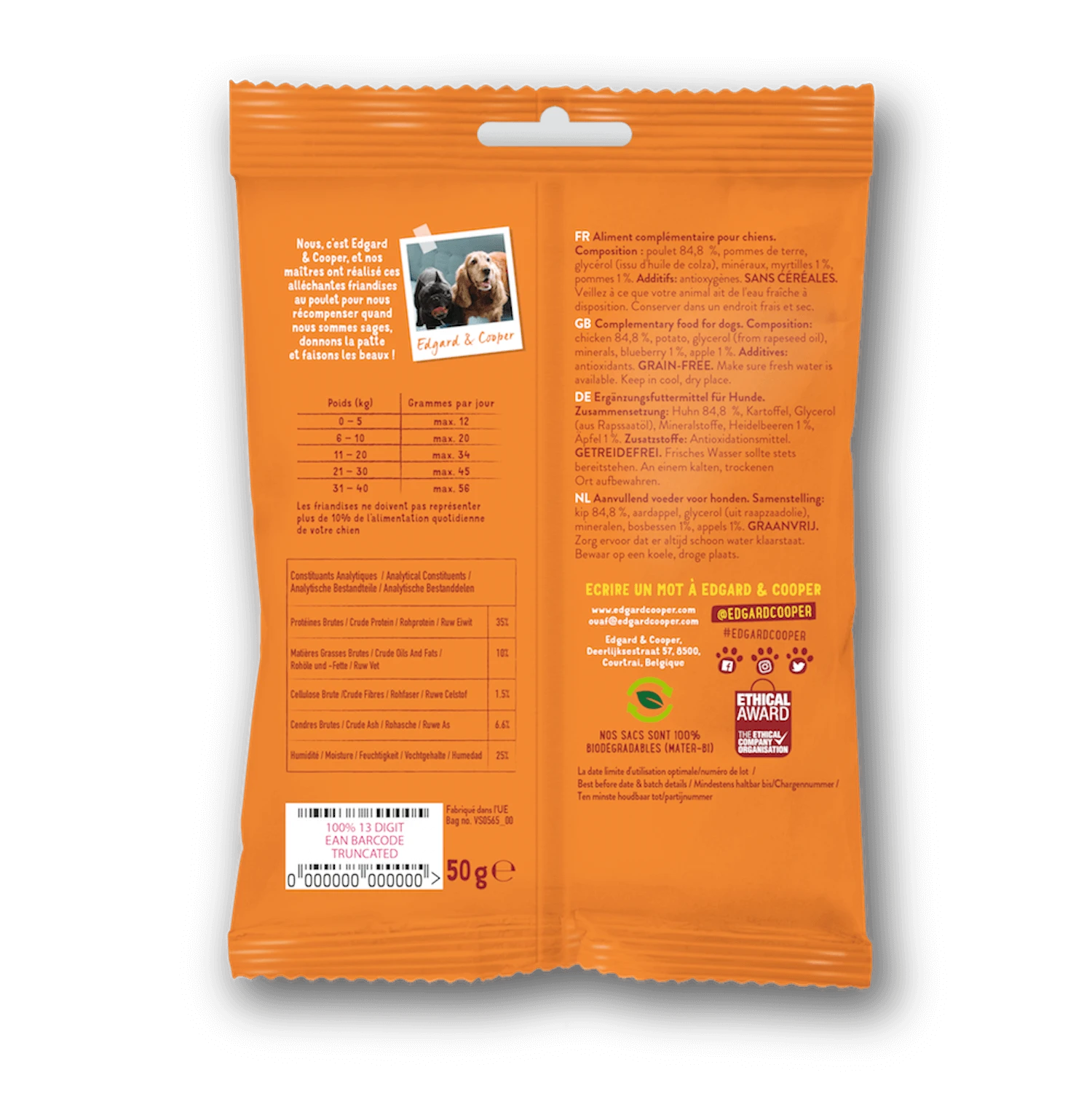 Edgard & Cooper Bonbecs Poulet Chien & Chiot 50 G – Image 2