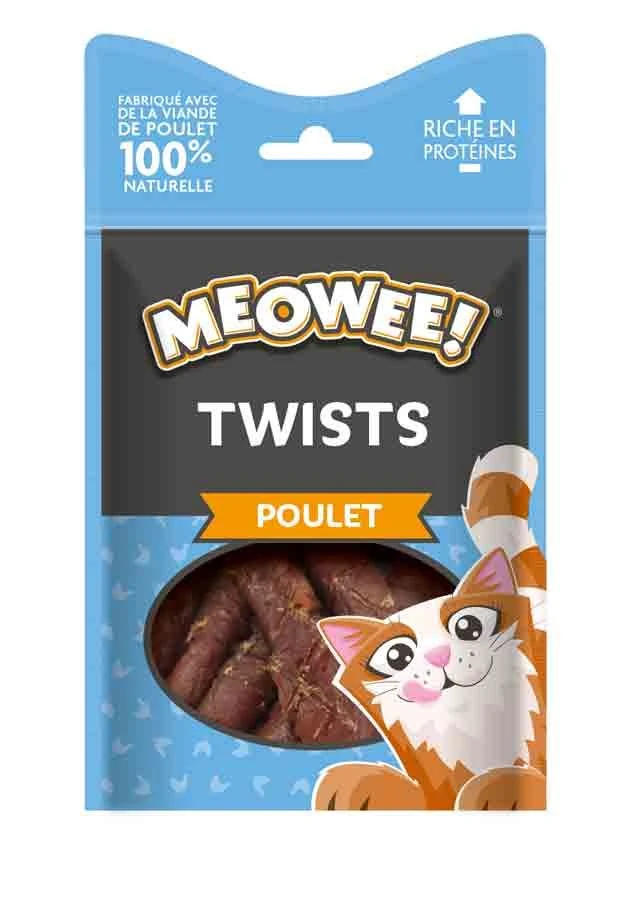 MEOWEE! Friandises Twists Au Poulet Pour Chat 35 G 1 MEOWEE! Friandises Twists Au Poulet Pour Chat 35 G