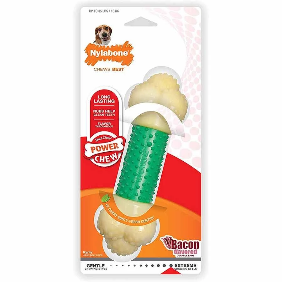 Nylabone Power Chew Double Action Chew Au Bacon M