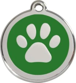 RedDingo Médaille D'identité "Patte" 30 Mm Vert