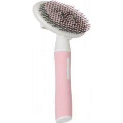 Zolux Anah Brosse Slicker Doux Rétractable Rose Chat -Animal Boutique zolux anah brosse slicker doux rose picots 1